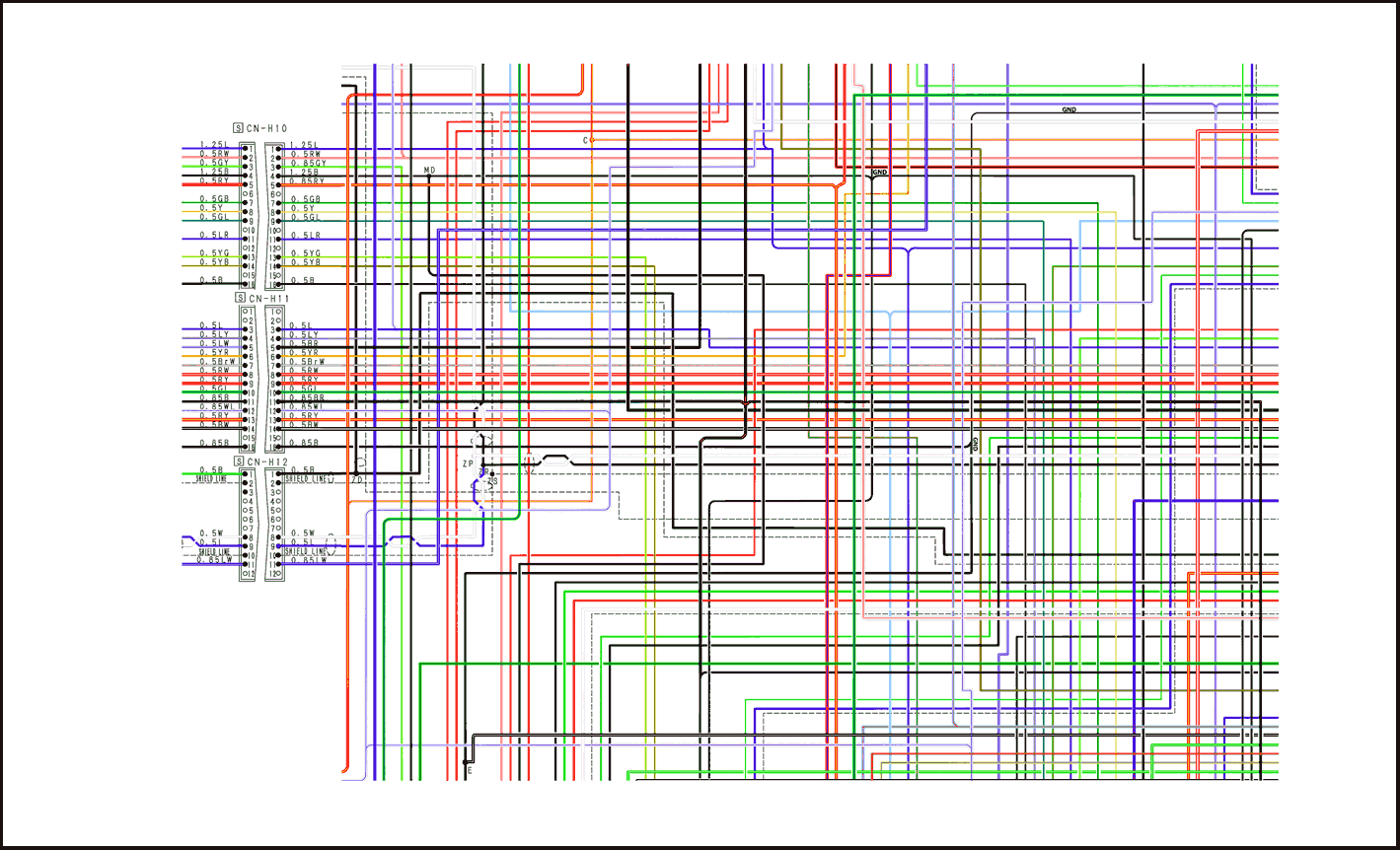 نقشه الکتریکی بصورت رنگی از بیل مکانیکی کوماتسو 200 خط 7 و 220 خط 7