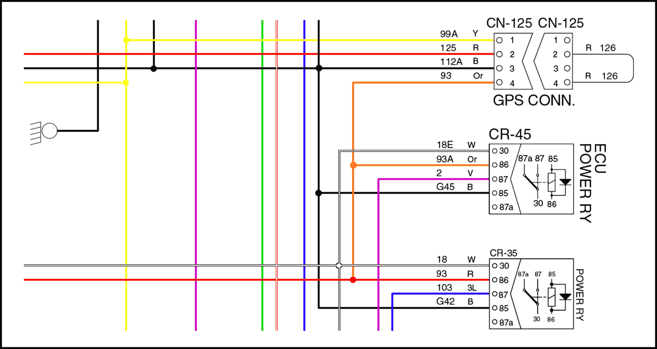 نقشه الکتریکی بصورت رنگی از بیل مکانیکی هیوندا 210 خط 7