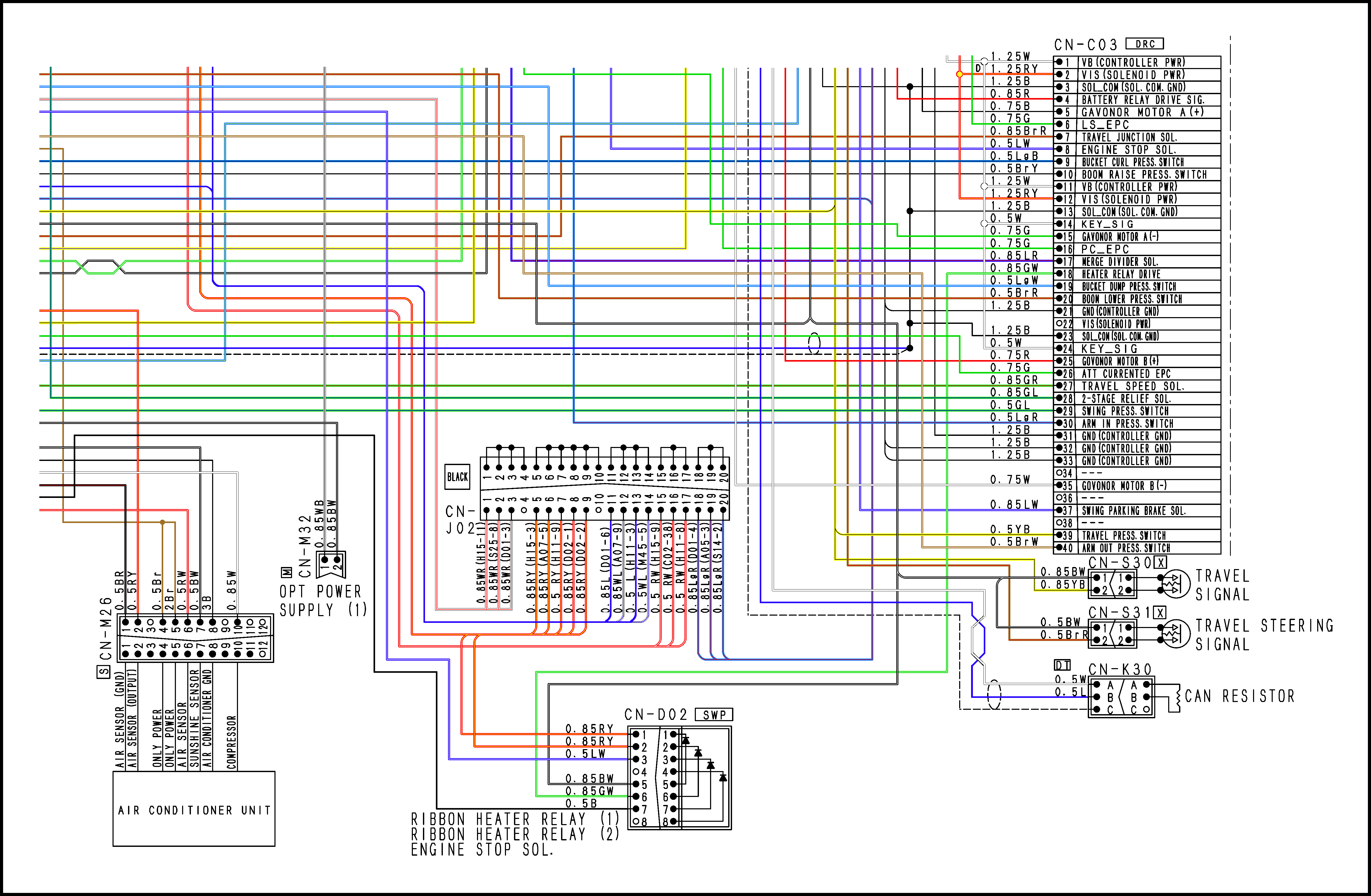 نقشه رنگی (شاپ منوال) برق بیل مکانیکی کوماتسو 300 خط 7